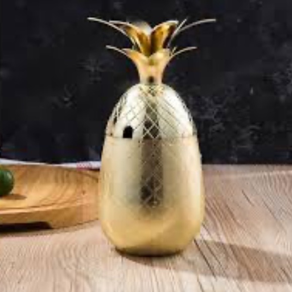 Other - 2x Gold Pineapple Cup Vintage, Accent Box, Housewarming Gift